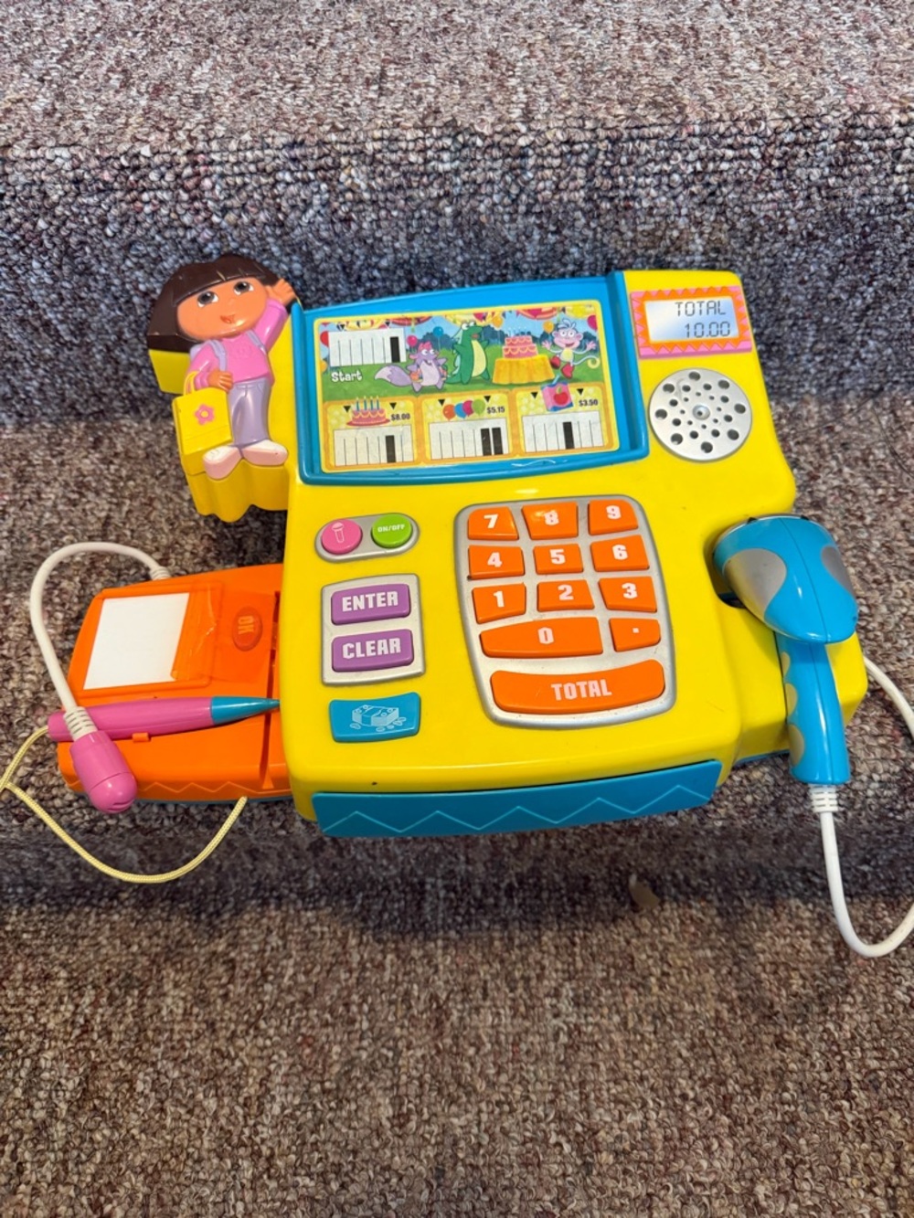Dora The Explorer Yellow Kids Play Cash Register with Blue Scanner